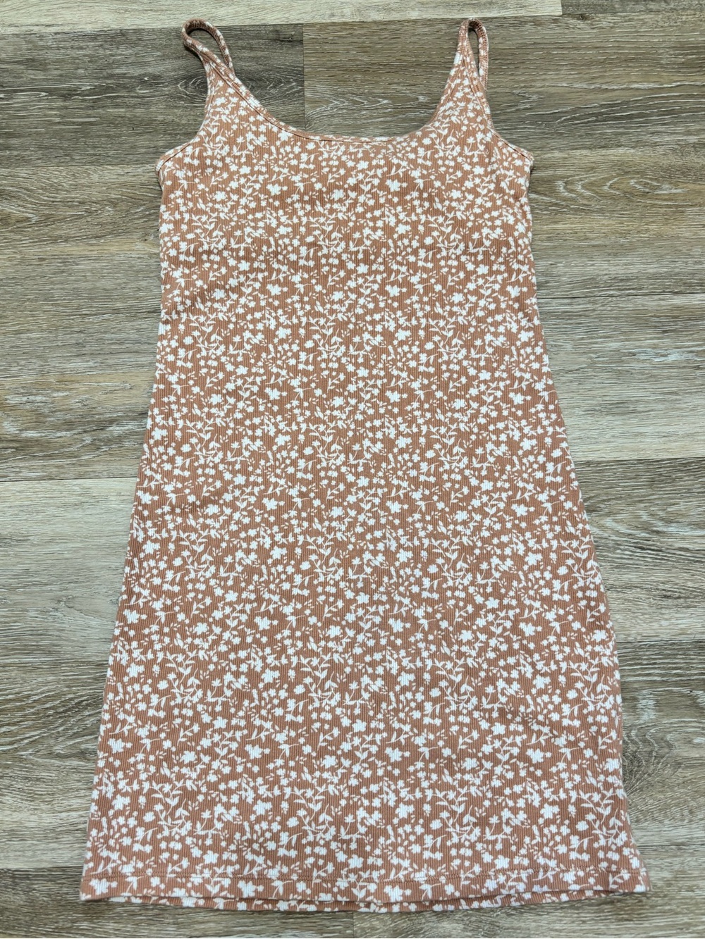 Old Navy Rust Floral Ribbed Dress